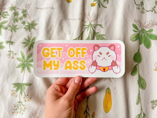 Get Off My Ass Puppycat Bumper Sticker NEW Hollandaize Art 
